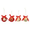 THUN, Set of 4 Christmas Baubles Red and Gold Polyester,