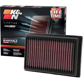 K&N 33-2485 Filtro de Aire del Motor Reutilizable Lavable Compatible con Toyota Citroen Peugeot Hybrid 2012-2018