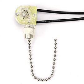 Hunter Fan Light Lamp Replacement Pull Chain Switch ZE-109, GSW-31 Electrical Pull Chain Two Wire Switch for Zing Ear Lighted Ceiling Fans and Canopy Lights 6A 125V 3A 250V-Nickel