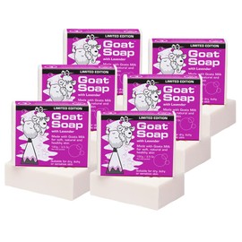 Goat Soap Value Six Packs - for Soft, Natural and Healthy Skin, Milk Body Soap Bar - 6 x 100g (3.5oz) Bars - Lavender