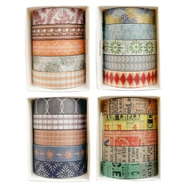 Songdao 20 Rolls Basic Patterns Washi Tape Set Skinny Masking Creative Decorative Tapes, Designer's Selection (Collection 4-Romance)