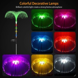 7 Color-Changing Solar Jellyfish Garden Lights 5 Constant Colors IP44 Waterproof Auto On/Off LED Waterfall Lamp for Patio YaColor: as pic Color