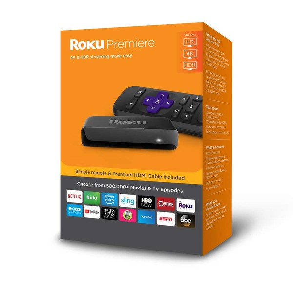 Roku Premiere | HD/4K/HDR Streaming Media Player, Simple Remote and