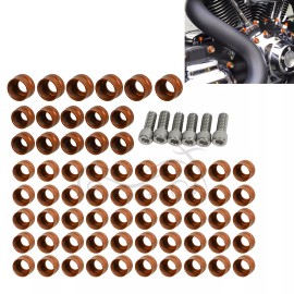 Unbranded Orange Engine Bolt Topper Caps Cover For Harley Touring Twin Cam Street Glide US
