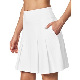 Ewedoos 20”Skort Golf Skirts for Women with Zip-Pocket Knee Length Skorts for Woman Casual Athletic Pleated Tennis Skirt
