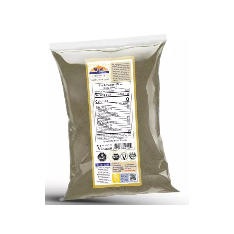 Rani 라니 블랙 페퍼 파인 파우더 80 메쉬 3.5온스 (100g)