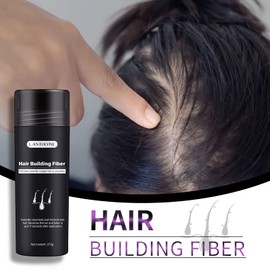 Roseflower 2pcs Hair Fibers for Thinning Hair, Undetectable Natural Hair Thickening Fibers, Hair Building Fibers for Women and Men, Thicker Fuller Hair Conceals Hair Loss, Black 27.5g x 2
