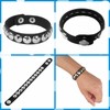Tosmifairy 3 Pieces Punk Rock Leather Bracelets for Women Pop