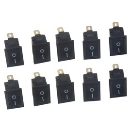 GeKLok 10pcs KCD11 10mm*15mm SPST 2PIN ON/OFF Boat Rocker Switch, 3A/250V Button Toggle Rocker Boat Switch Car Dash Dashboard Truck RV ATV Home
