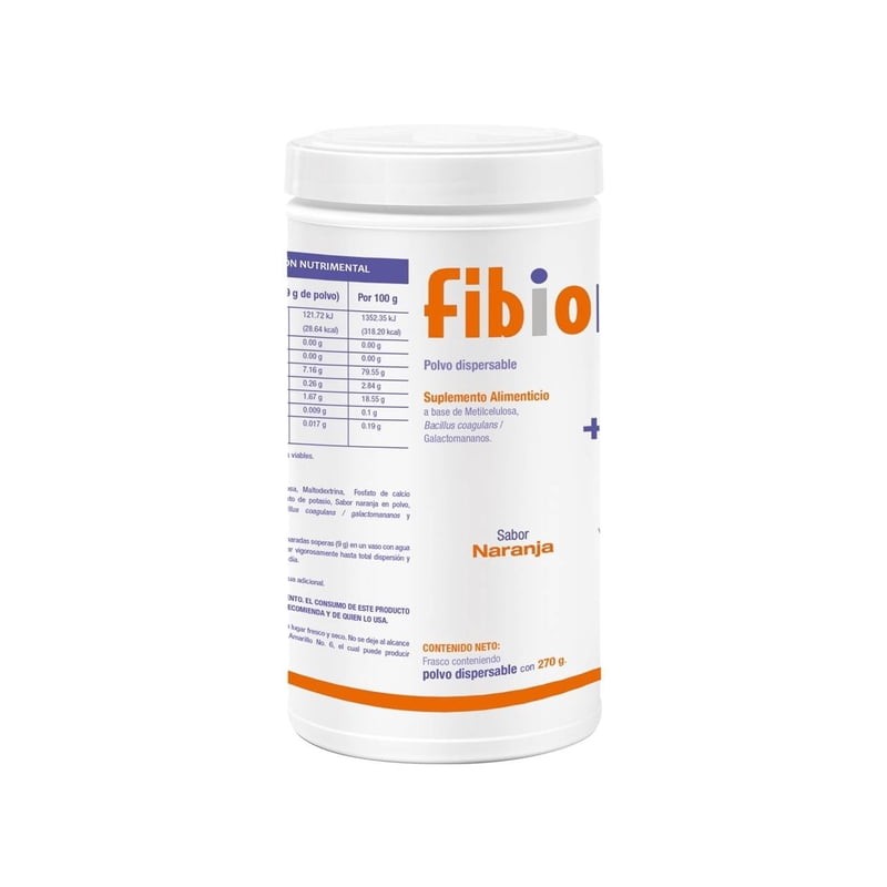 Suplemento Alimenticio Fibiomet Polvo Sabor Naranja, 270 gr