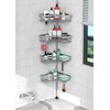 KEGII 4-Tier Corner Shower Caddy Tension Pole - Adjustable Shower