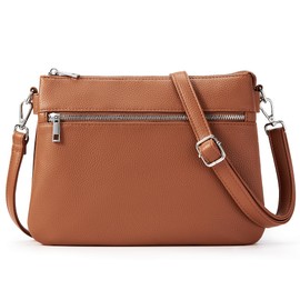 KALIDI Crossbody Bag Vegan Leather Casual Zipper Work Bag Weekender Hobo for Women shoulder Travel Dating Khaki