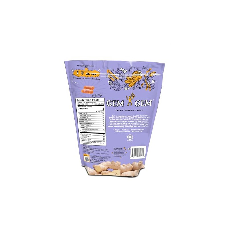 Gem Gem Ginger Candy Chewy Ginger Chews (Assorted Flavors, 19oz)