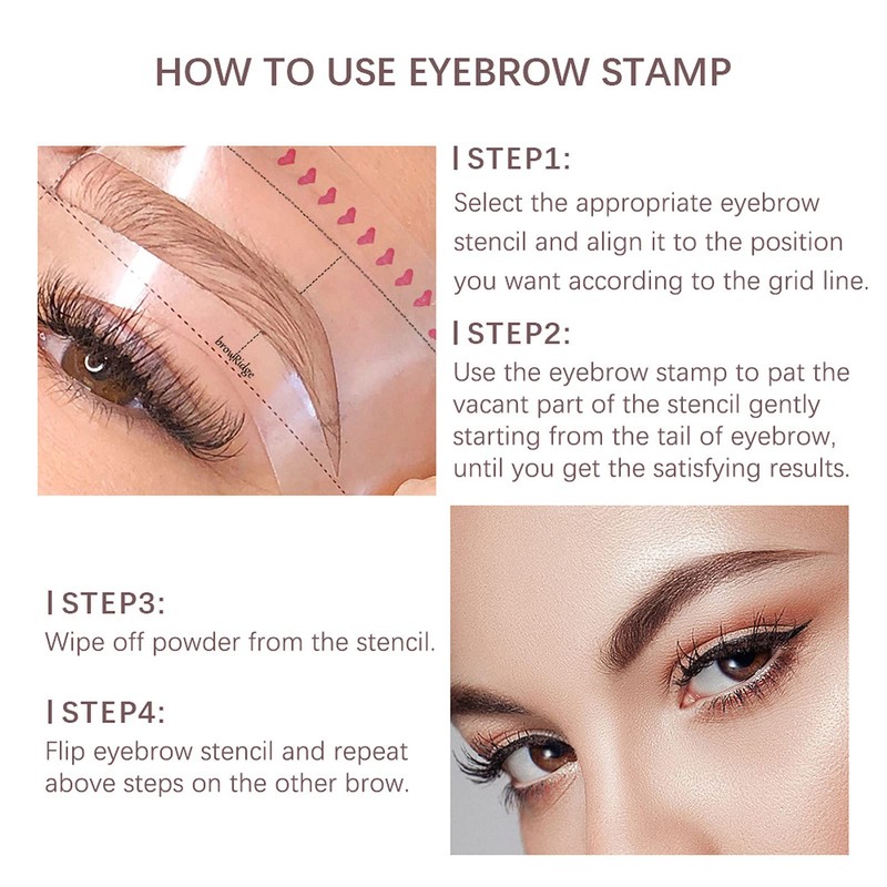 Eyebrow Stamp Set, Durable Waterproof Eyebrow Powder Set, Brow Stamp