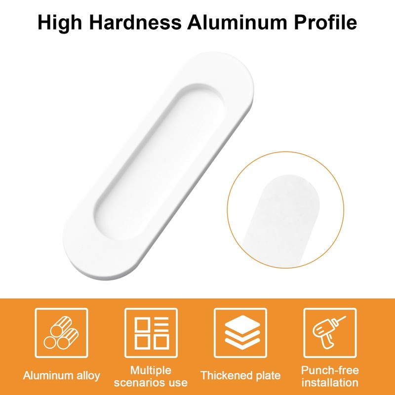 MOROBOR Self-Stick Oval Sliding Door Pulls, 2pcs Aluminum Alloy Hidden