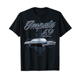 1962 Impala w text Low Rider Kustom Lead Sled Hot Rod Muscle T-Shirt