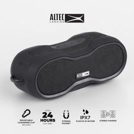 Altec Lansing BoomJacket XL Wireless Bluetooth Speaker, Magnetic Waterproof Speaker, IPX7 Outdoor Speaker with 24H Playtime, Portable Speaker with Carabiner, Mountable, Quick Charge