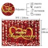 Qian Valentine's Day Red and Gold Happy Anniversary Photography Backdrop
