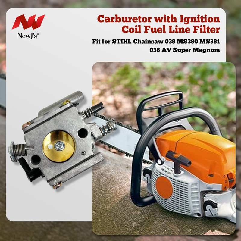 NewJ's Carburetor with Ignition Coil Fuel Line Filter Fit for