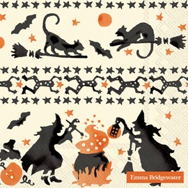 IHR Ideal Home Range Party Napkins Disposable 3-Ply Paper Lunch Napkin Pack, 6.5" x 6.5", Year of the Hag (Cream), 20-Count