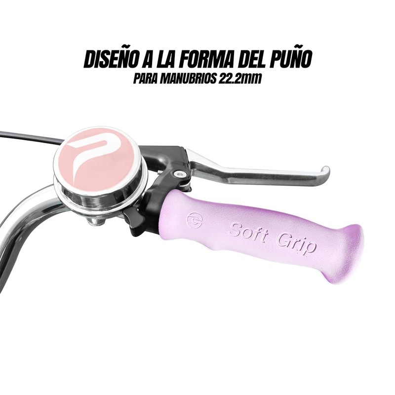 Puños Bicicleta Vintage Ergonómicos Hule 125mm (Rosa)