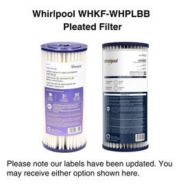 Whirlpool 10" x 4.5" Whole House Water Filter WHKF-WHPLBB, Full Case of 4 Pleated Filters, NSF Certified 20-Micron Rating Reduces Sediment, Fits Most 4.5 inch Diameter Standard Water Filter Housings