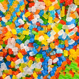 Palksky 4Pcs Gummy Bear Mold Silicone, Fruit Snack Molds, Gummies Trays Molds with Dropper for Candy Chocolate