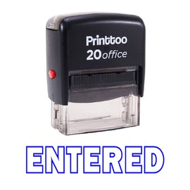 Printtoo Entered Self Inking Rubber Stamp Office Stationary Custom Stamp-Blue