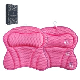 VIBESKIN Bathtub Pillow for Head and Neck - Washable Rest Pillows, Relaxing Pillow for Support, Soaking Tub Accessories, Spa Gifts for Women, Products for Body Relax, Luxury Pillow with Suction Cups