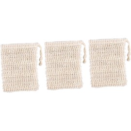 Bolsa de Jabón Exfoliante de Ramio y Yute Baluue 3 Piezas con Cordón