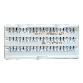12 Packs Eyelashes Natural Individual Plant Flare Medium Black Eye Extensions Lashes 12mm Long by EMILYSTORES