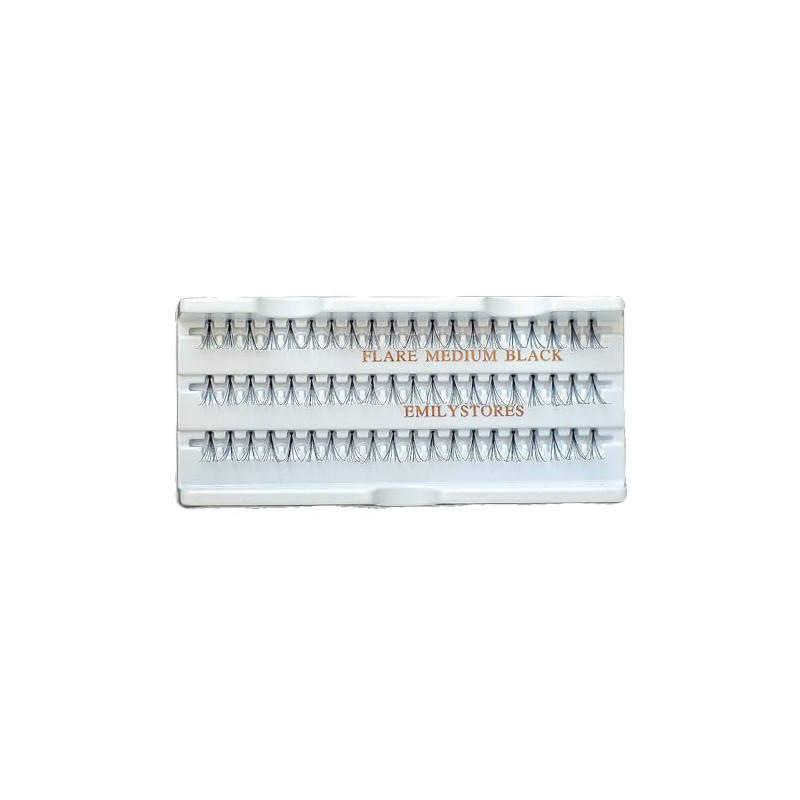 12 Packs Eyelashes Natural Individual Plant Flare Medium Black Eye