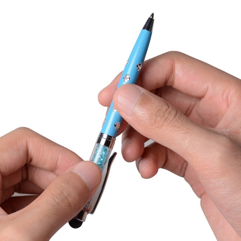 QUALITY 2-in-1 Capacitive Touchscreen Stylus and Ballpoint Pen with Crystals.
