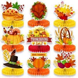 Thanksgiving Centerpieces, Thanksgiving Centerpieces for Tables,Turkey Pumpkin Table Decorations for Thanksgiving Decorations, 9 Pcs