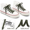DELELE Solid Flat Shoe Laces: Hollow Thick Army Green Shoelaces