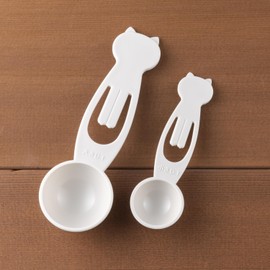 Kai KAI DH2738 Cat Measuring Spoon, Tablespoon, Set of 2 Teaspoons, Warm Gray, Made in Japan
