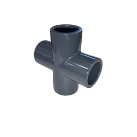 ERA 3/4” PVC Cross Fitting Schedule 80 – Gray Socket x Socket 4-Way Pipe Connector, Heavy-Duty PVC