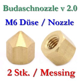 RepRap 2.0 Brass Nozzle M6 Internal Thread 0.4 mm Pack of 2