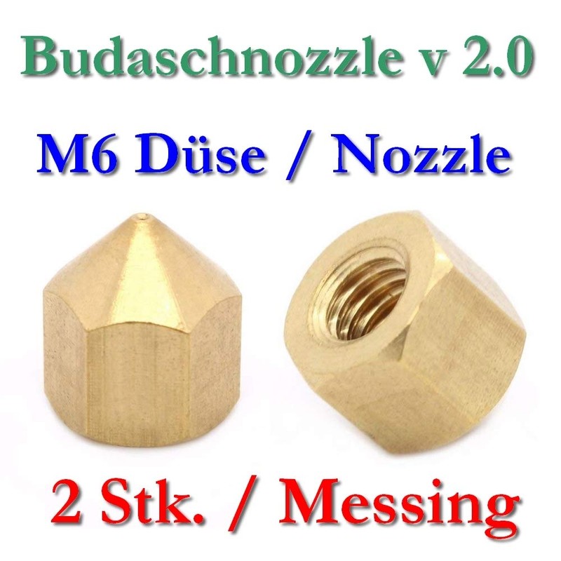 RepRap 2.0 Brass Nozzle M6 Internal Thread 0.4 mm Pack