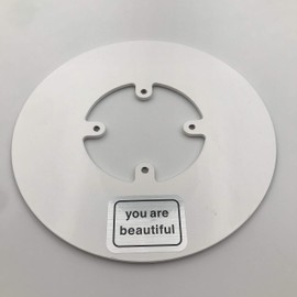 DCCStands Freestanding Round Countertop Base Plate for Terminal and POS Equipment Stand, White with You are Beautiful Sticker