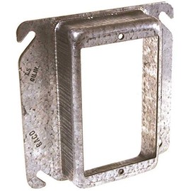 Hubbell 774 Raco Raised 1"Drawn Single Device Square Mud Ring, 4"