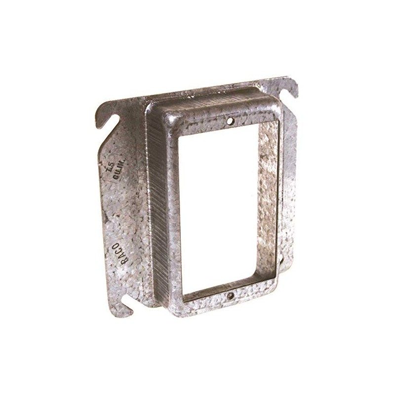 Hubbell 774 Raco Raised 1"Drawn Single Device Square Mud Ring,