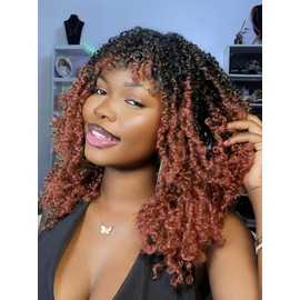 Yanky Twist Crochet Hair 10 Inch Pre Looped Curly Ends Passion Twist & Mini Twist Styles 7 Packs Synthetic Hair Extensions for Women, OT350