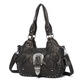 Angel Kiss Hobo Bags for Women Vegan Leather Purses and Handbags Ladies Chic Shoulder Bags Crossbody Purses with Metal Studs