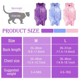Cat Recovery Suit Post Surgery, Cat Vest Bodysuit Clothes, Kitten Onesie Medical Suit After Spaying, Pet Surgical Spay Shirt E-Collar Alternative for Cats Abdominal Wounds or Skin Diseases (Blue, M)