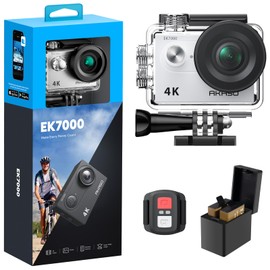 AKASO EK7000 4K30FPS 20MP WiFi Action Camera with EIS Ultra HD 131FT Waterproof Underwater Camera Remote Control 4X Zoom Support External Microphone