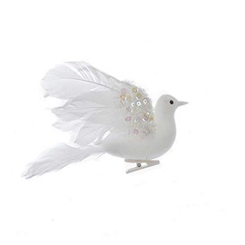 The Bridge Collection Beaded & Feathered Clip-On Dove Ornament