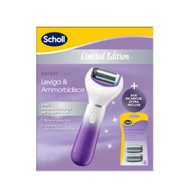 Scholl 2-in-1 Glättet und erweicht Limited Edition, elektrische Pediküre für rissige Füße und Fersen, 3 Doppelwirkungsköpfe im Lieferumfang enthalten, professionelle Fußraspel, entfernt harte Haut und