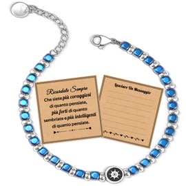 FANCIBAND Men's anchor steering wheel lucky charm stainless steel gifts for my son, dad, brother, boyfriend, husband, grandpa, granddaughter, uncle connection, stainless steel stone, not applicable