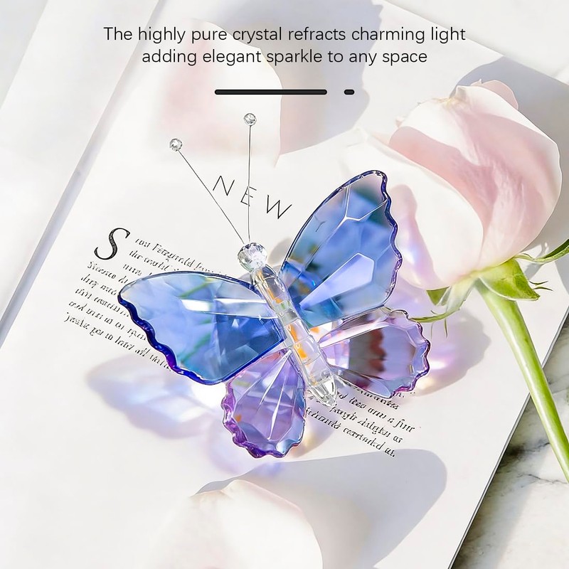 H&D HYALINE & DORA Crystal Cut Butterfly Animal Ornament Decoration